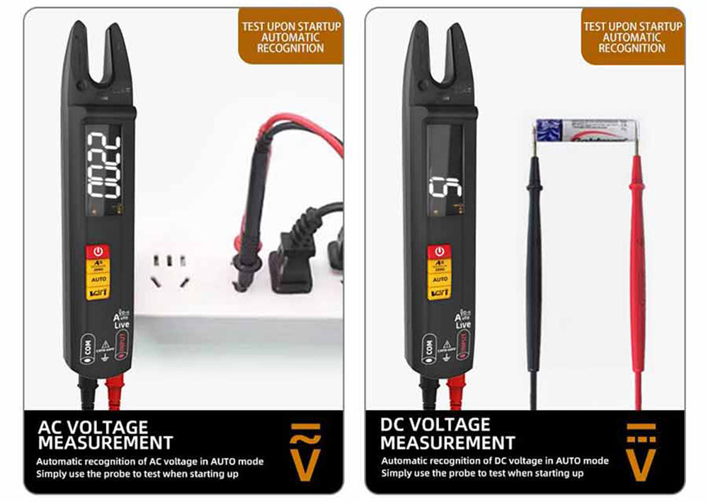 BSIDE U0 Digitálny striedavý multimeter, elektrická testovacia sonda, 6000 meraní, True RMS U-typ, farebný displej