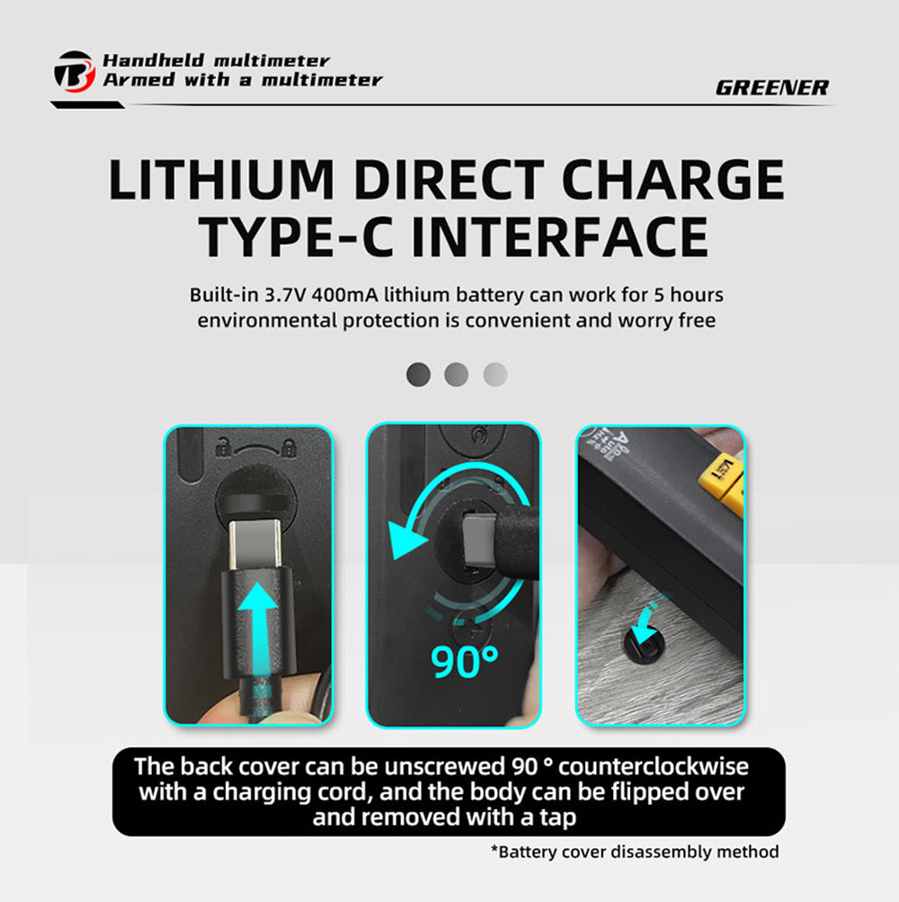 BSIDE U1 Digitálny striedavý a jednosmerný striedavý multimeter, elektrická testovacia pero, svietiaca LED baterka, kleštiny na meranie prúdu 100A, T-RMS prúd