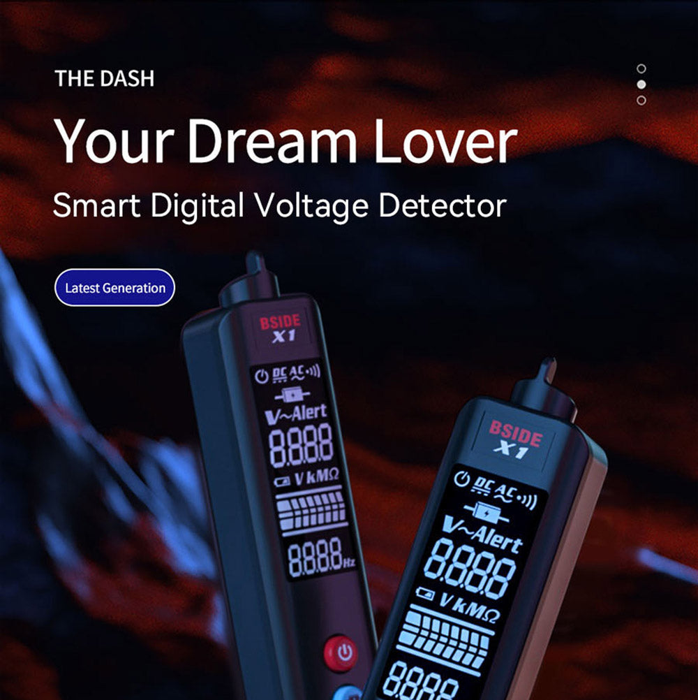Inteligentný detektor napätia BSIDE X1, multimeter, elektrická pero, kontrola prerušení, veľký LCD displej, svietilna, merač napätia, frekvencie a odporu, bez batérií.