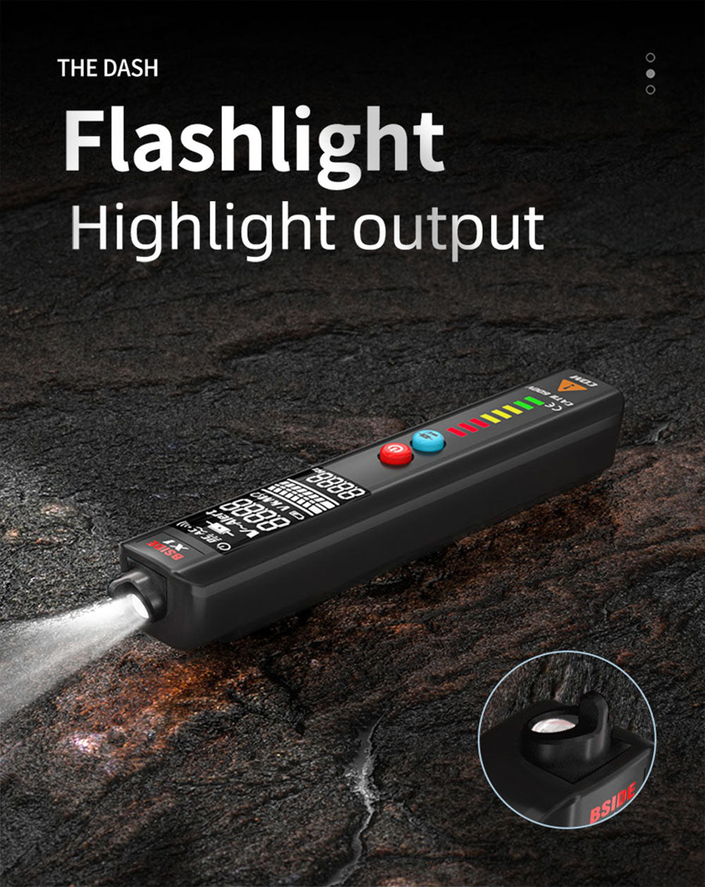 Inteligentný detektor napätia BSIDE X1, multimeter, elektrická pero, kontrola prerušení, veľký LCD displej, baterka, merač napätia, frekvencie a odporu, bez batérií.