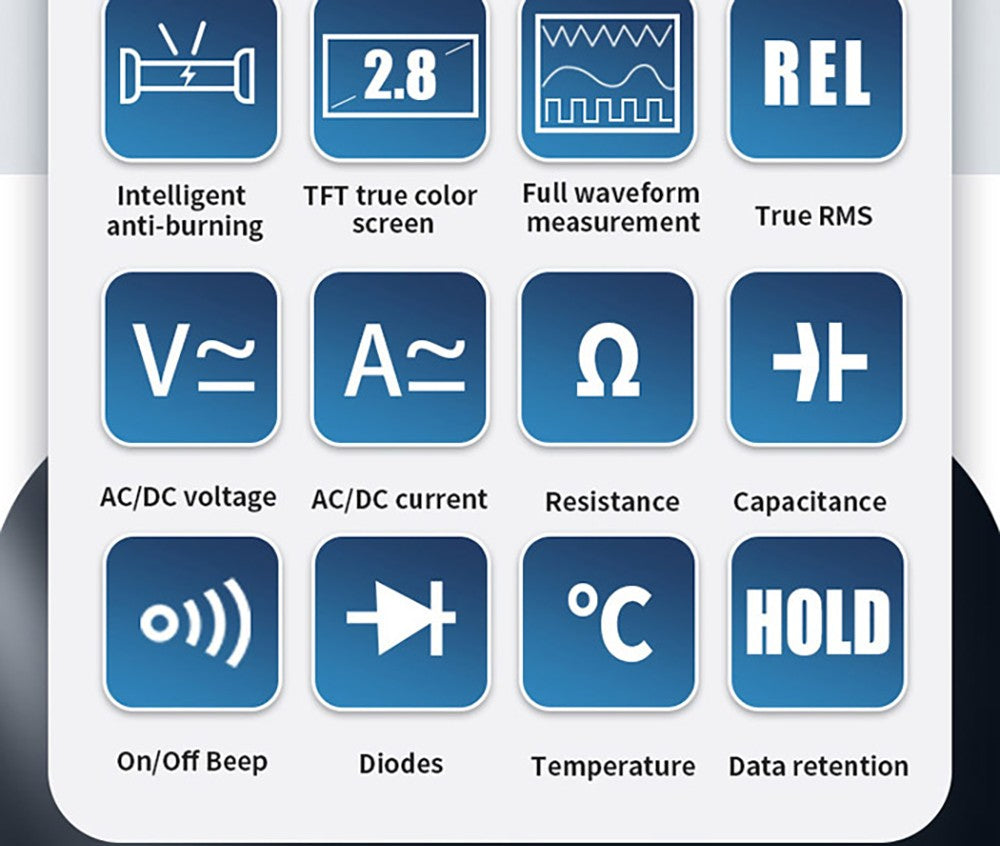 Digitálny multimeter BSIDE ZT702S, osciloskop, automatické True RMS, merač tranzistorových sond, 48M/s 10MHz PC vlnový tvar, 2,8" LCD obrazovka