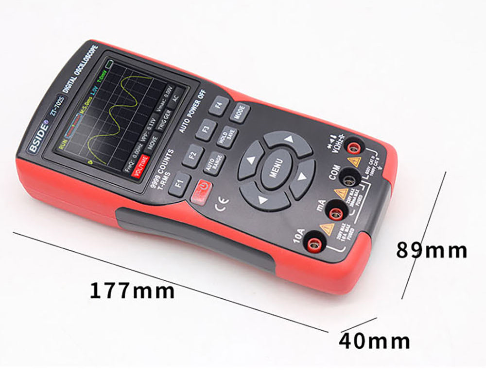 Digitálny multimeter BSIDE ZT702S, osciloskop, automatické meranie True RMS, merač tranzistorových sond, 48M/s 10MHz PC vlnový tvar, 2,8" LCD obrazovka