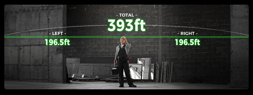 CIGMAN CD-60G 393ft/120M obojstranný zelený laserový meter, s viacerými jednotkami Ft/in/M, dobíjací akumulátor 850mAh