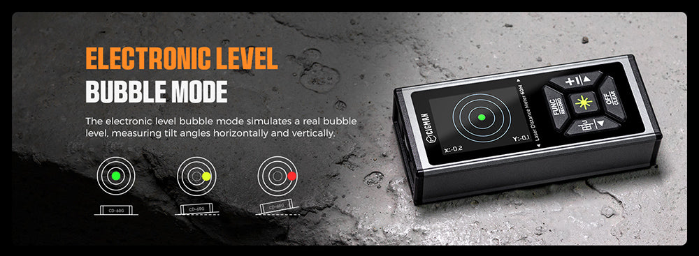 CIGMAN CD-60G 393ft/120M obojstranný zelený laserový meter, s viacerými jednotkami Ft/in/M, dobíjací akumulátor 850mAh