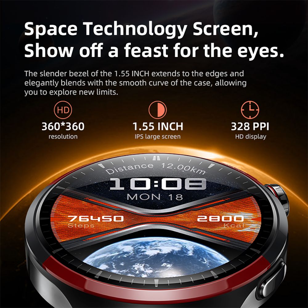 Inteligentné hodinky Diona R3, 1,55-palcový displej, monitorovanie zdravia a spánku, Bluetooth volania, hlasový asistent, dynamické ciferníky, viaceré režimy pre rôzne sporty.