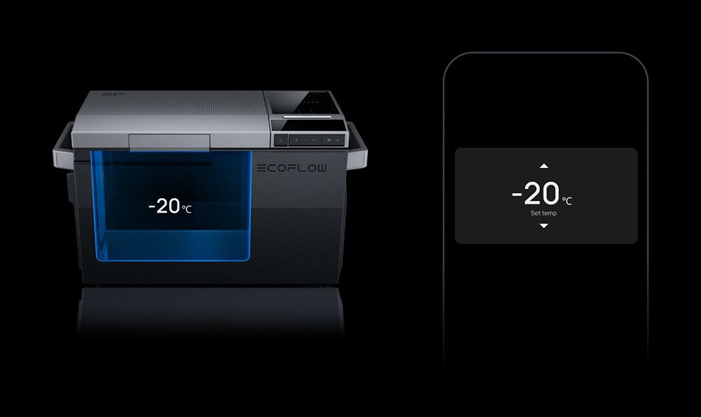 Prenosná chladnička EcoFlow GLACIER, 120W kompresor, dvojzónová, dvojitá regulácia, 38L vysoká kapacita, ovládanie cez inteligentnú aplikáciu