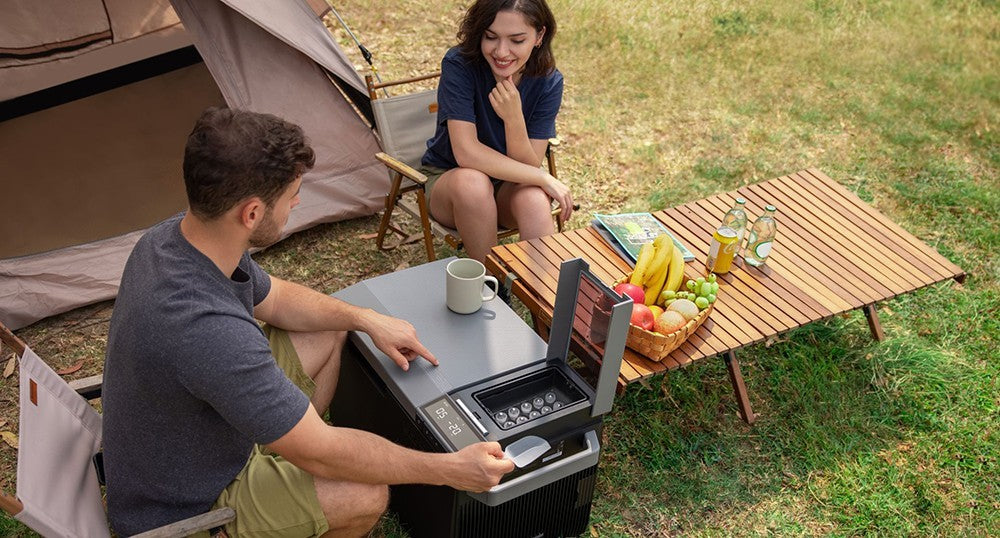 Prenosná chladnička EcoFlow GLACIER, 120W kompresor, dvojzónová, dvojitá regulácia, 38L vysoká kapacita, ovládanie cez inteligentnú aplikáciu.