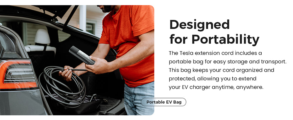 Predlžovací kábel Evgoer EG-C0007 pre Tesla, 5 m kábel, 32 A maximálna podpora 7,68 kW s konektorom NACS, vodotesný IP66, pre nabíjačku elektromobilov úrovne 1 a 2, kompatibilný so všetkými modelmi Tesla.