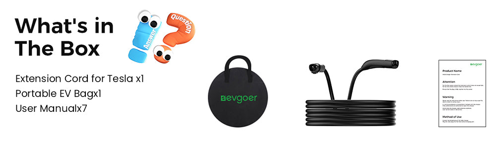 Predlžovací kábel Evgoer EG-C0008 pre Tesla, 5 m kábel, max. 50 A, podporuje 12 kW s konektorom NACS, vodotesný IP66, pre nabíjačky elektromobilov úrovne 1 a 2, kompatibilný so všetkými modelmi Tesla.
