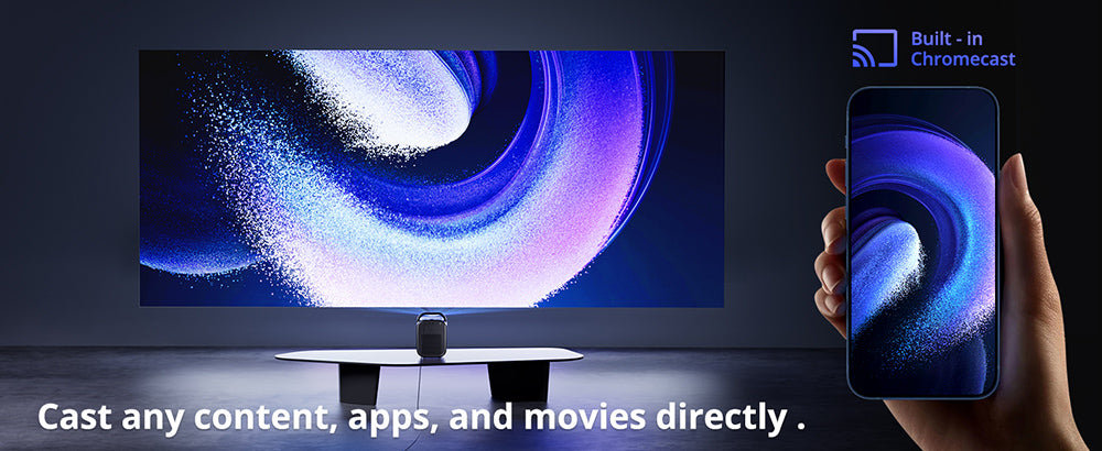 [Certifikovaný pre Netflix a Google TV] ETOE Seal Pro 1000 ANSI LCD projektor, natívne 1080P, certifikovaný Dolby Audio, automatické zaostrenie, automatická korekce lichobežníkového zkreslení, 2×10W reproduktory, integrovaný Chromecast, Google Assistant