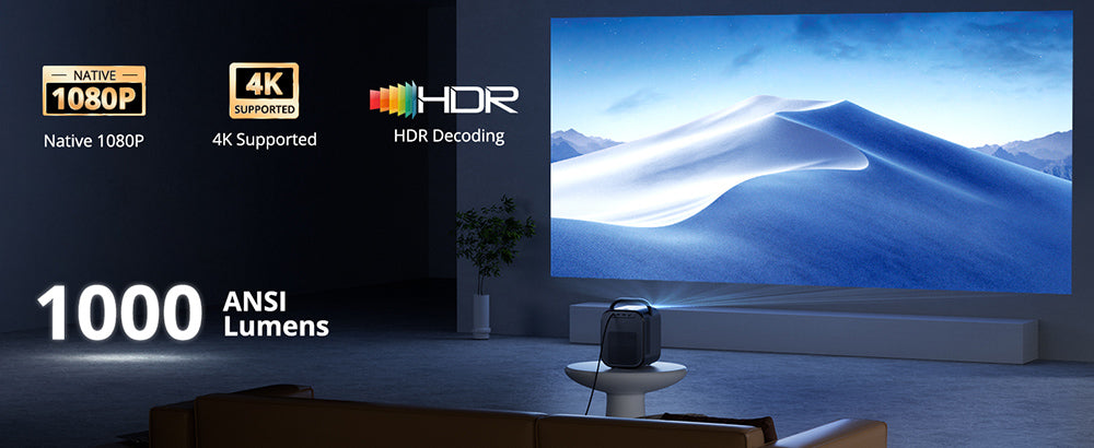 [Certifikovaný pre Netflix a Google TV] ETOE Seal Pro 1000 ANSI LCD projektor, natívne 1080P, certifikovaný Dolby Audio, automatické zaostrenie, automatická korekce lichobežníkového zkreslení, 2×10W reproduktory, integrovaný Chromecast, Google Assistant