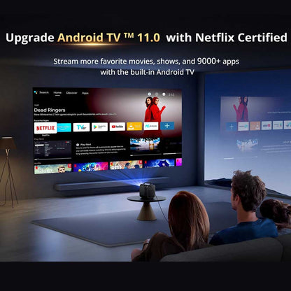 [Netflix &amp; Google TV Certified] ETOE Seal Pro 1000 ANSI LCD Projector, Native 1080P, Dolby Audio Certified, Auto Focus. Auto Keystone Correction, 2*10W Speakers, Built-in Chromecast, Google Assistant, HDMI 2.1