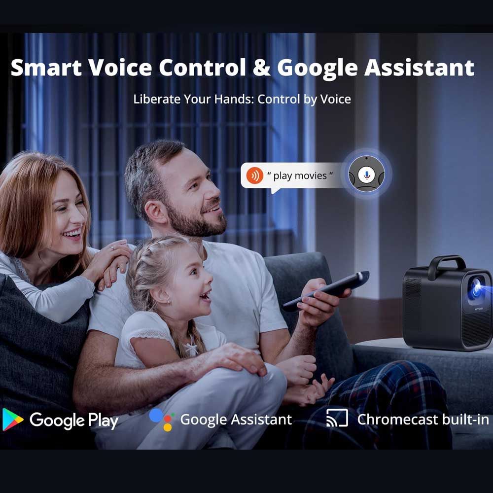 [Netflix &amp; Google TV Certified] ETOE Seal Pro 1000 ANSI LCD Projector, Native 1080P, Dolby Audio Certified, Auto Focus. Auto Keystone Correction, 2*10W Speakers, Built-in Chromecast, Google Assistant, HDMI 2.1