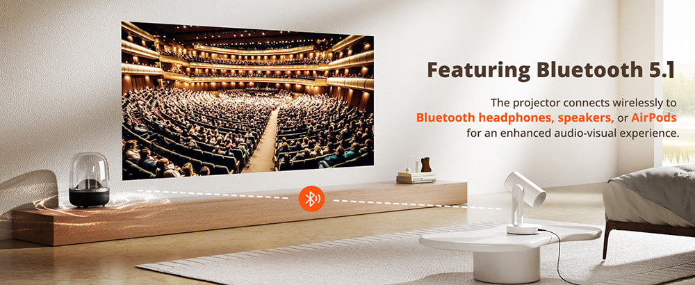 Projektor ETOE Starfish, Android TV 11.0, rotácia o 140°, 250 ANSI lumenov, dekódovanie 4K, automatická korekcia lichobežníkového zkreslenia, integrovaný Chromecast, 5W reproduktor