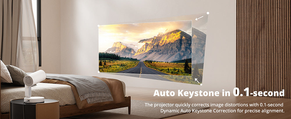 Projektor ETOE Starfish, Android TV 11.0, rotácia o 140°, 250 ANSI lumenov, dekódovanie 4K, automatická korekcia lichobežníkového zkreslenia, integrovaný Chromecast, 5W reproduktor