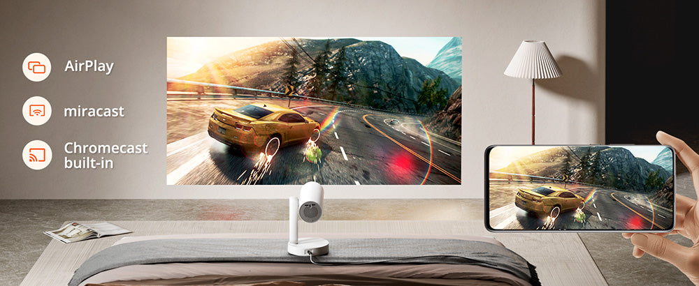 Projektor ETOE Starfish, Android TV 11.0, rotácia o 140°, 250 ANSI lumenov, dekódovanie 4K, automatická korekcia lichobežníkového zkreslenia, integrovaný Chromecast, 5W reproduktor