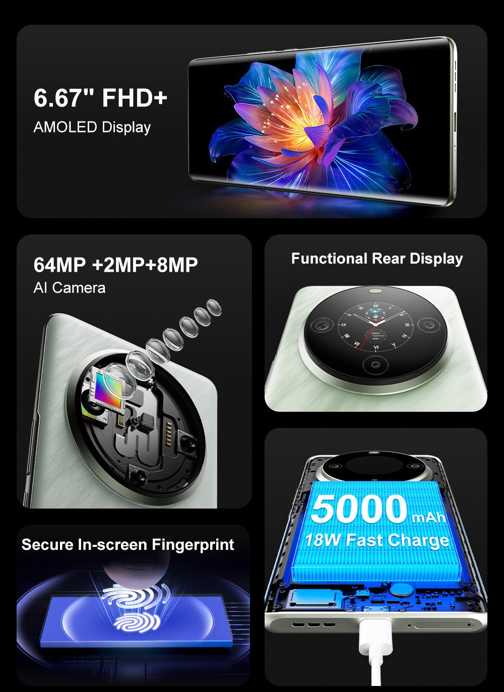 Smartfón FOSSiBOT S3 Pro 4G, 6,67