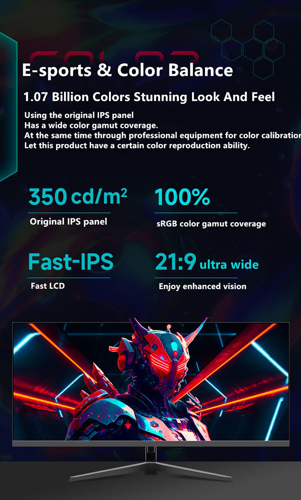 Monitor FYHXele FY29Q2H s 29-palcovou obrazovkou, rozlíšením 2560*1080 WFHD 21:9 IPS, obnovovacou frekvenciou 200 Hz, časom odezvy 1 ms, 100% sRGB, kontrastom 1000:1, kompatibilný s FreeSync a G-Sync, HDR, Game Plus, DC Dimming, 2x DP1.4, 2x HDMI 2.1, 1x audio, nastavenie sklonu a uchytenie VESA.