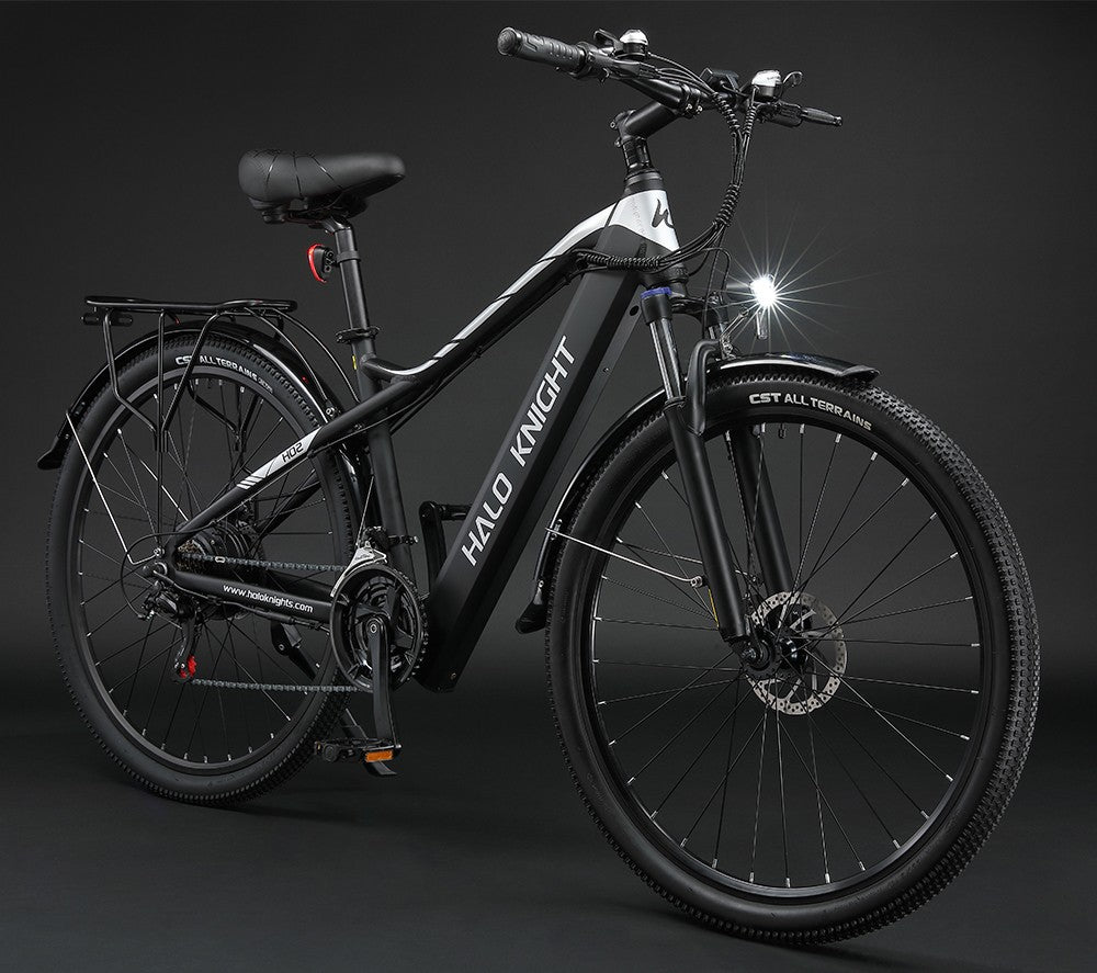 Elektrokol Halo Knight H02, 750W bezuhlíkový motor, 48V 16Ah batéria, 29*2,1 palcové pneumatiky, maximálna rýchlosť 50 km/h, maximálny dojazd 60 km, 21-stupňová prevodovka Shimano, mechanické kotúčové brzdy - čierna