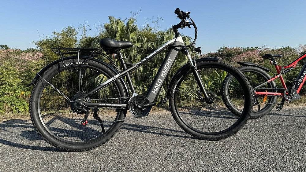 Elektrokol Halo Knight H02, 750W bezuhlíkový motor, 48V 16Ah batéria, 29*2,1 palcové pneumatiky, maximálna rýchlosť 50 km/h, maximálny dojazd 60 km, 21-stupňová prevodovka Shimano, mechanické kotúčové brzdy - čierna