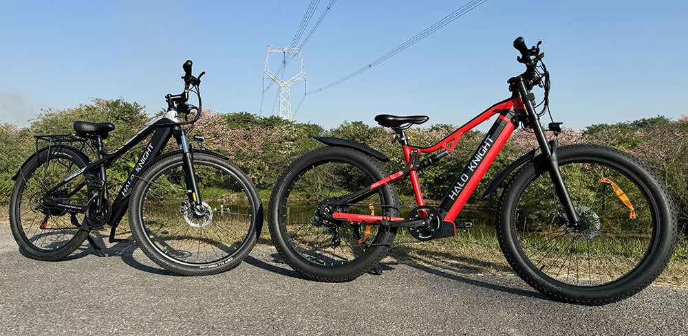 Elektrokol Halo Knight H02, 750W bezuhlíkový motor, 48V 16Ah batéria, 29*2,1 palcové pneumatiky, max. rýchlosť 50 km/h, max. dojazd 60 km, 21-stupňová prevodovka Shimano, mechanické kotúčové brzdy - čierna