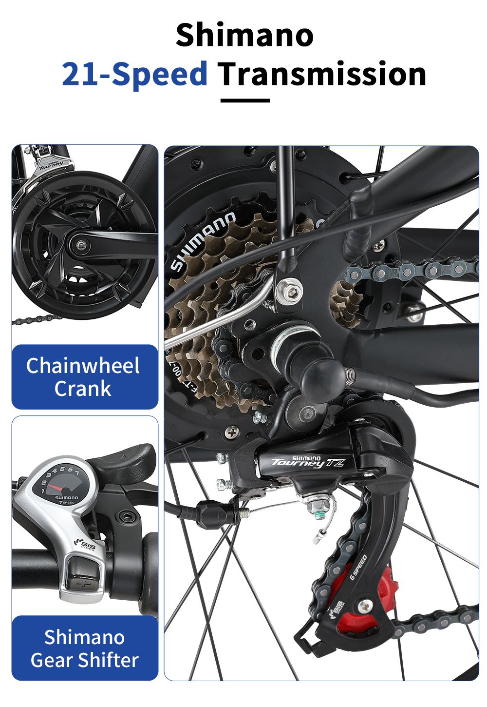 Elektrokol Halo Knight H02, 750W bezuhlíkový motor, 48V 16Ah batéria, 29*2,1 palcové pneumatiky, maximálna rýchlosť 50 km/h, maximálny dojazd 60 km, 21-stupňová prevodovka Shimano, mechanické kotúčové brzdy - čierna