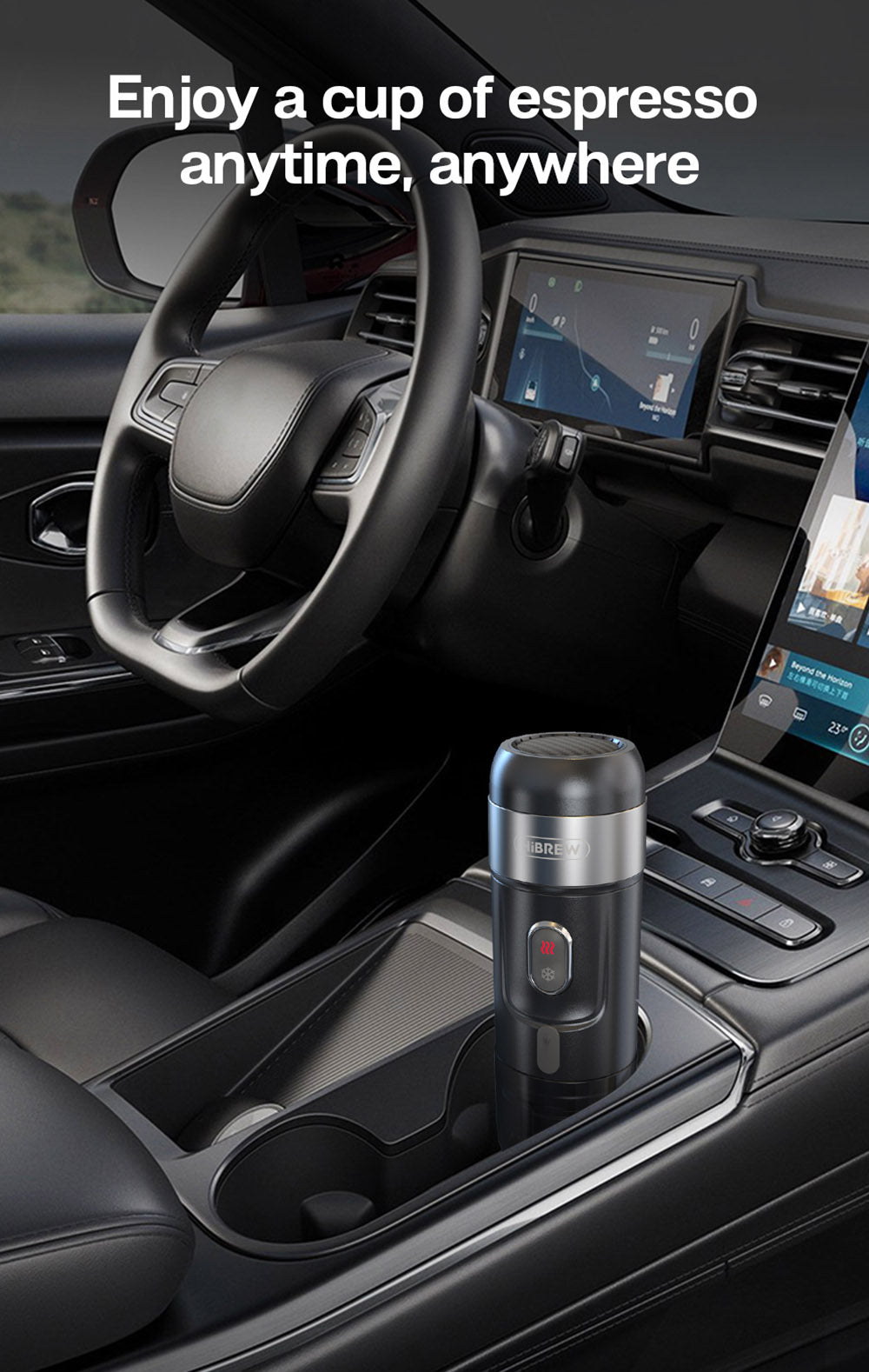 Prenosný kávovar do auta HiBREW H4A 80W s darčekovou krabičkou, 12V DC, 15 barov, 3 v 1, horúca/studená, kompatibilný s viacerými typmi kapsúl.