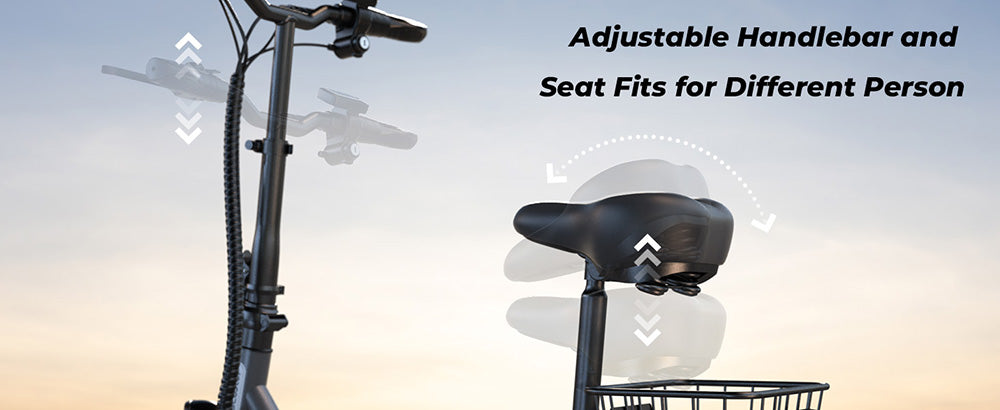 Elektromobilný skúter iScooter F3 s posedením a zadným košíkom, 1000W motor, 48V 13Ah batéria, 10-palcové pneumatiky, maximálna rýchlosť 45 km/h, dojazd 60 km, predná a zadná bubnová brzda, maximálne zaťaženie 120 kg.