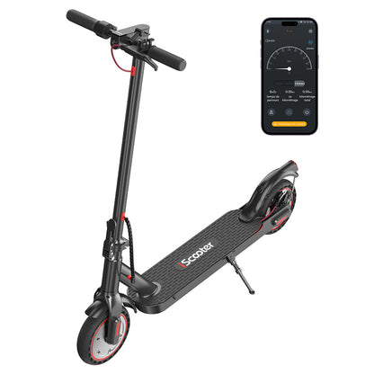 iScooter i9 Folding Electric Scooter 8.5 Inch Honeycomb Tire 350W Motor 7.5Ah Battery 30km/h Max Speed APP IP54 Waterproof - Black