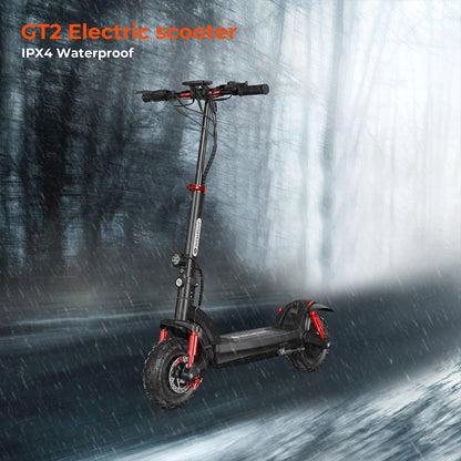 isinwheel GT2 Off-road Electric Scooter, 800W Motor, 48V 15Ah Battery, 11-inch Pneumatic Tires, 45km/h Max Speed, 45km Max Range, Disc Brake, Quadruple Shock Absorber - Black
