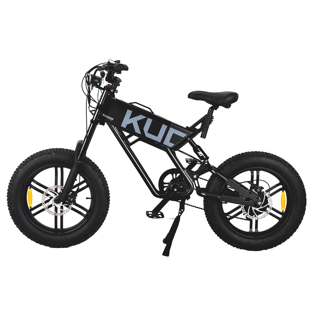 KUGOO T01 Electric Bicycle 48V 500W Motor 13Ah Battery 20*4.0 Inch Fat Tires 38Km/h Max Speed Shimano 7-Speed Gears Hydraulic Brakes 50-65KM Mileage 150KG Load Electric Mountain Bike - Black