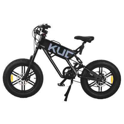 KUGOO T01 Electric Bicycle 48V 500W Motor 13Ah Battery 20*4.0 Inch Fat Tires 38Km/h Max Speed Shimano 7-Speed Gears Hydraulic Brakes 50-65KM Mileage 150KG Load Electric Mountain Bike - Black