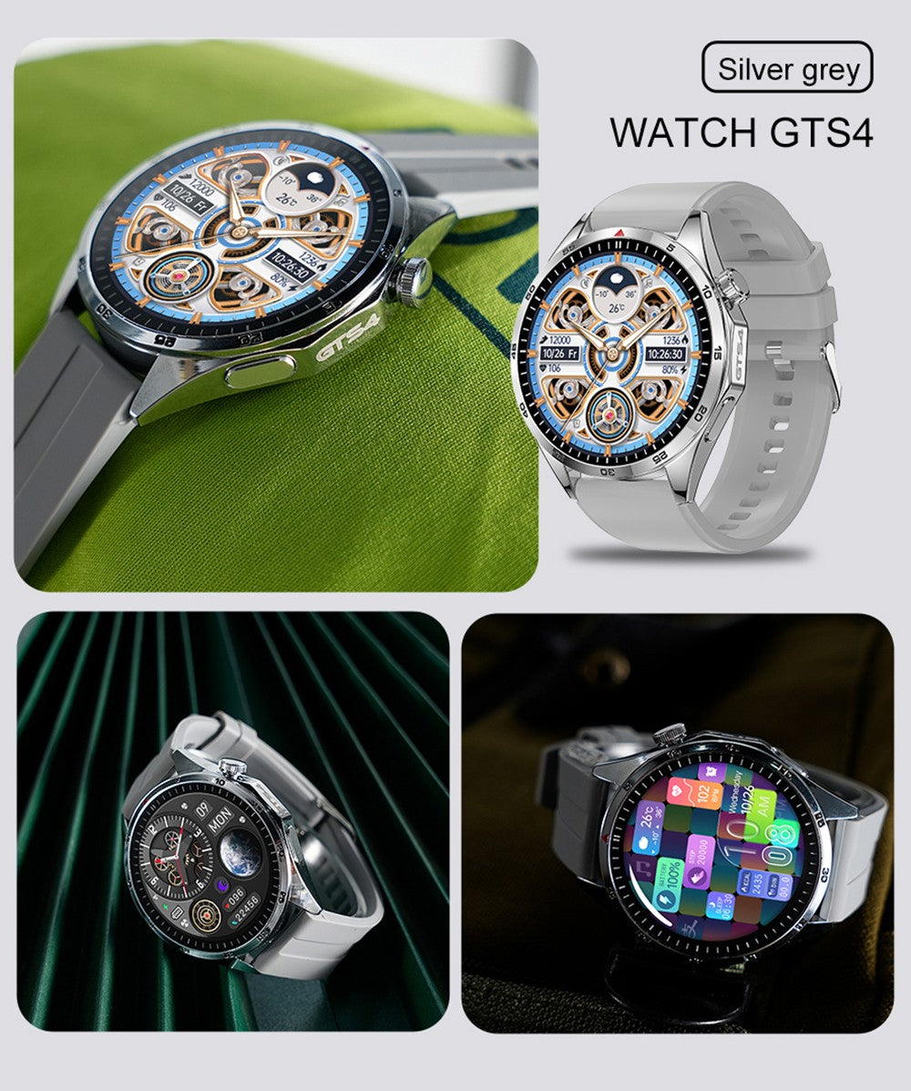 Inteligentné hodinky LEMFO GTS4, 1,5-palcový displej, Bluetooth volania, upozornenie na správy, monitorovanie zdravia, vodotesné IP67 - čierna, silikónový remienok