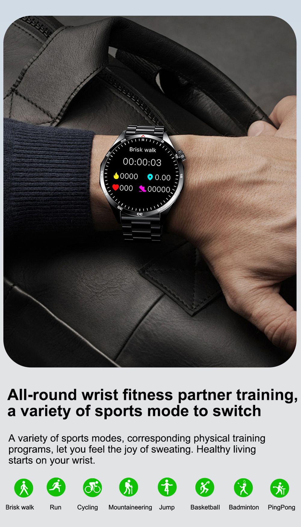 Inteligentné hodinky LEMFO GTS4, 1,5-palcový displej, Bluetooth volania, upozornenie na správy, monitorovanie zdravia, vodotesné IP67 - čierna, silikónový remienok