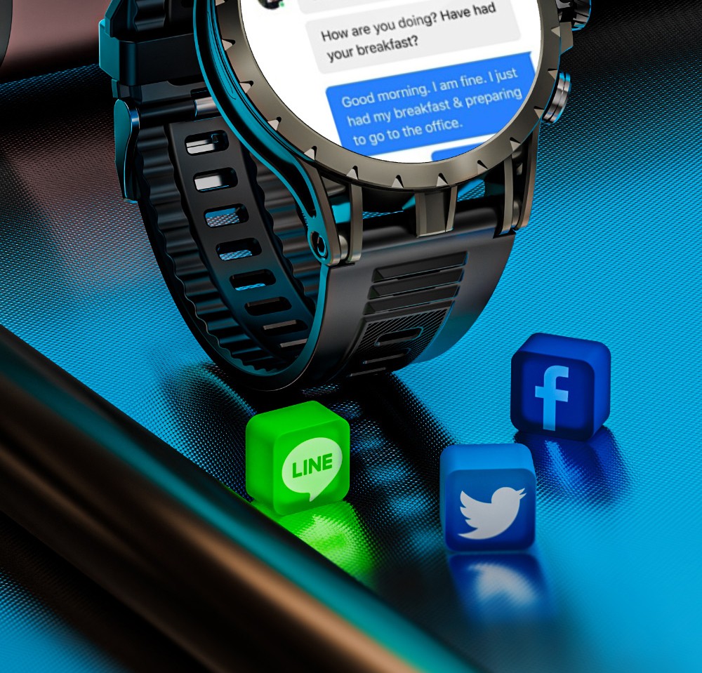 Inteligentné hodinky LOKMAT APPLLP 4, 1,508-palcový AMOLED displej, podpora 4G/5G SIM karty, monitorovanie tepovej frekvencie a kyslíku v krvi, funkcia NFC, GPS určenie polohy.