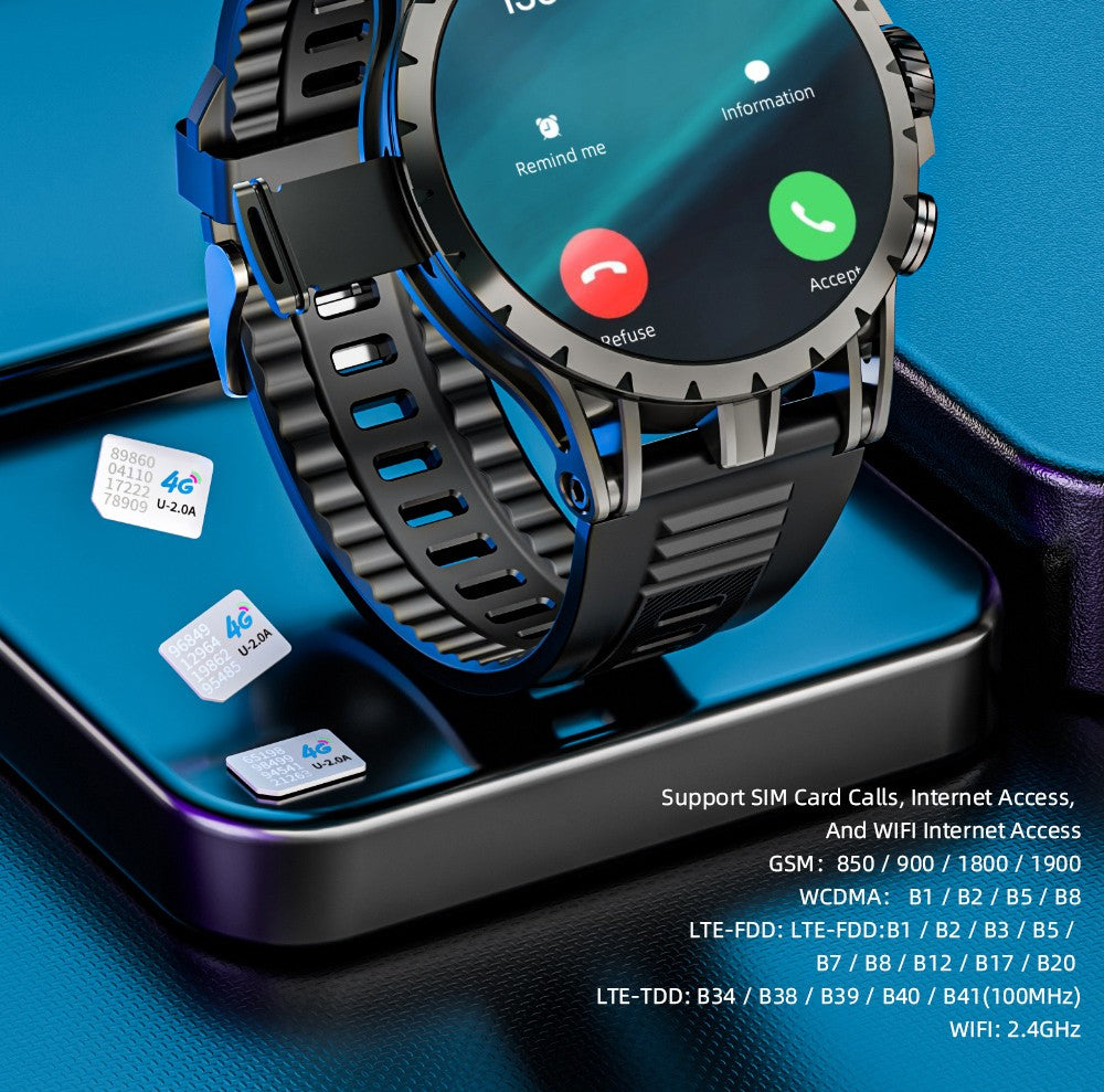 Inteligentné hodinky LOKMAT APPLLP 4, 1,508-palcový AMOLED displej, podpora 4G/5G SIM karty, monitorovanie tepovej frekvencie a kyslíku v krvi, funkcia NFC, GPS určenie polohy.