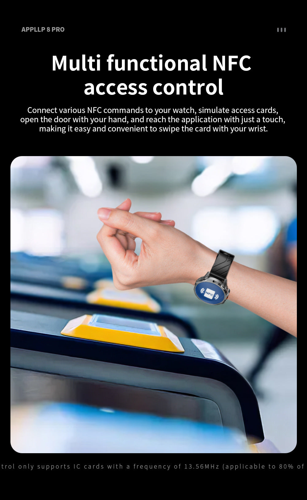 Inteligentné hodinky LOKMAT APPLLP 8 Pro, Android 8.1, 1,85'' HD TFT displej, 4G volania, NFC prístup, monitorovanie srdcového tepu a kyslíku v krvi.