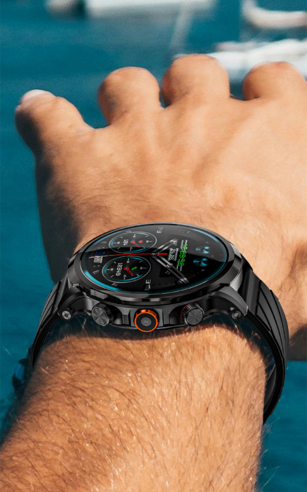 Inteligentné hodinky LOKMAT APPLLP 8 Pro, Android 8.1, 1,85'' HD TFT displej, 4G volania, NFC prístup, monitorovanie srdcového tepu a kyslíku v krvi.