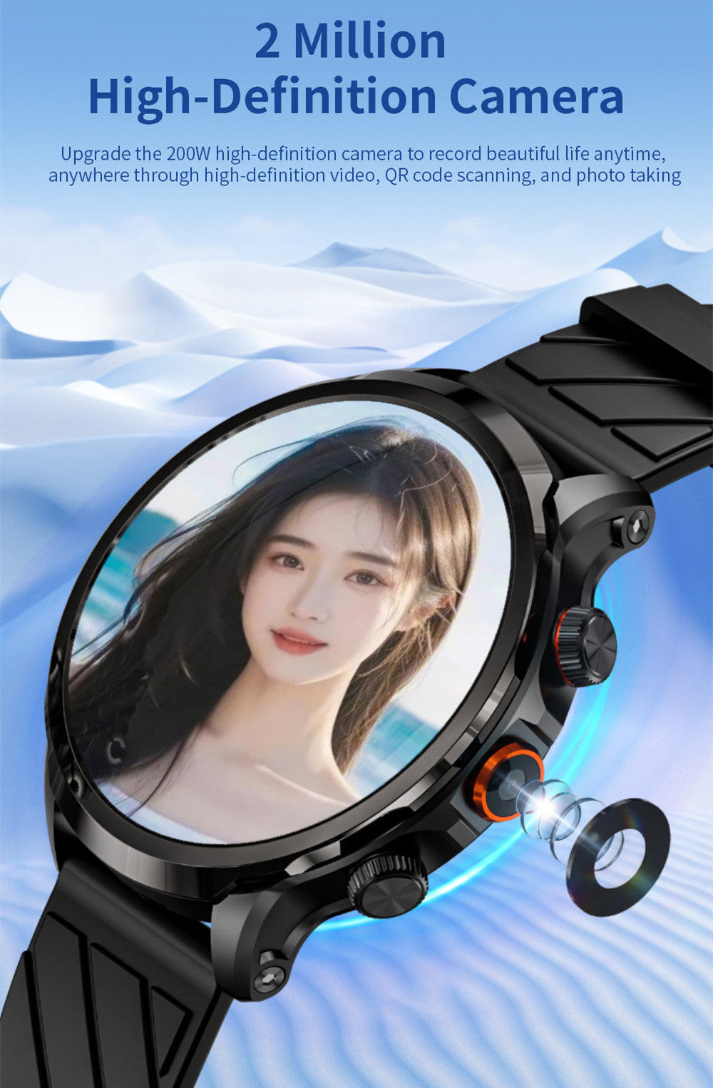 Inteligentné hodinky LOKMAT APPLLP 8 Pro, Android 8.1, 1,85'' HD TFT displej, 4G volania, NFC prístup, monitorovanie srdcového tepu a kyslíku v krvi.