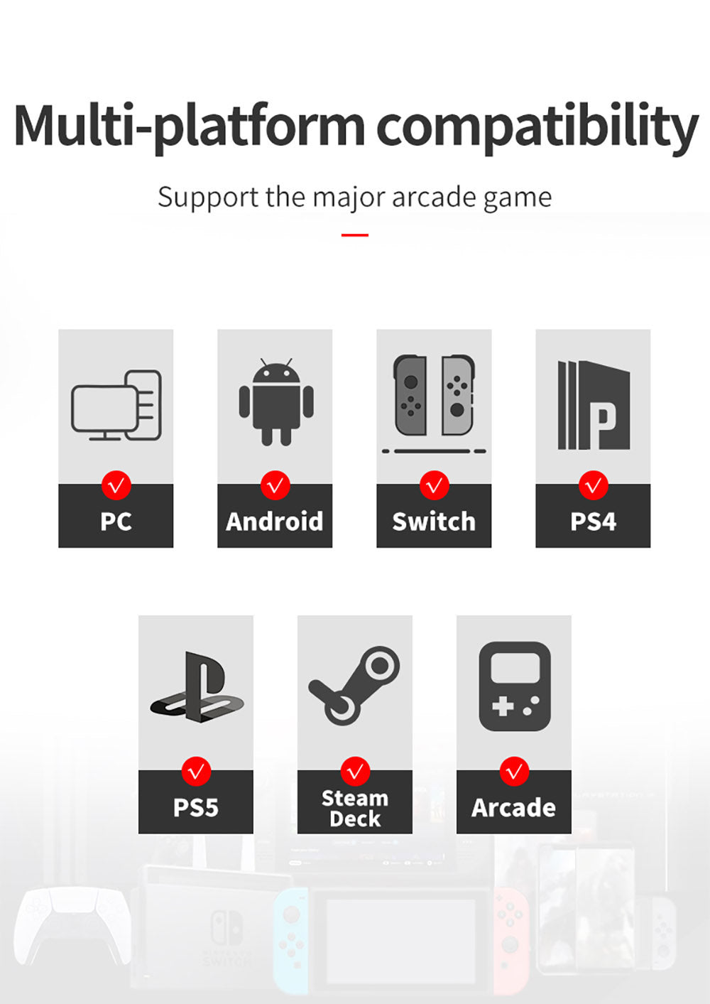 Powkiddy A50 Hitbox Controller – ovladač bez páky, joystick, arkádový ovladač, herná klávesnica kompatibilná s PC, Android, Switch, PS4, PS5, Steam, Arcade