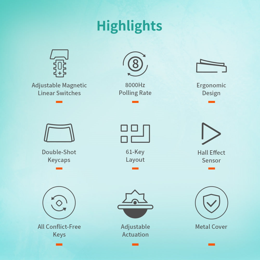 Redragon K683WB-RGB drôtová mechanická klávesnica, 87 kláves, nastavitelné magnetické lineárne spínače, dvojvrstvové PBT klávesy, frekvencia obnovenia 8000 Hz, RGB podsvietenie - biela zelená