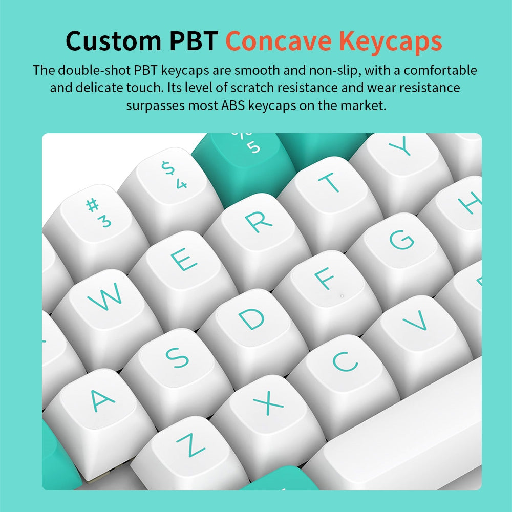 Redragon K683WB-RGB drôtová mechanická klávesnica, 87 kláves, nastavitelné magnetické lineárne spínače, dvojvrstvové PBT klávesy, frekvencia obnovenia 8000 Hz, RGB podsvietenie - biela zelená