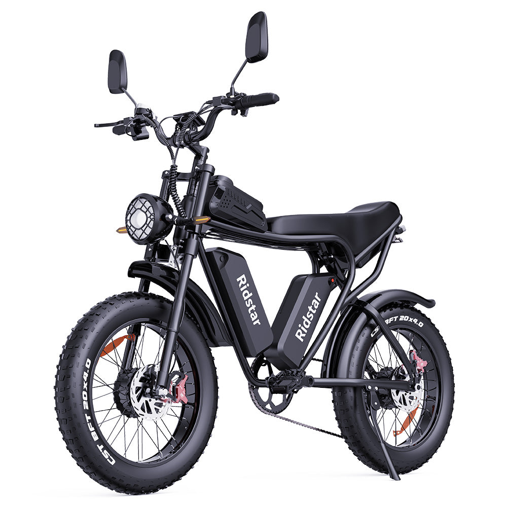 Ridstar Q20 Pro Off-road Electric Bike, 20*4.0 inch Fat Tires 1000W*2 Motor 52V 20AH Dual Battery 55km/h Max Speed 288km Max Range 150kg Max Load IP65 Waterproof Dual Hydraulic Disc Brake