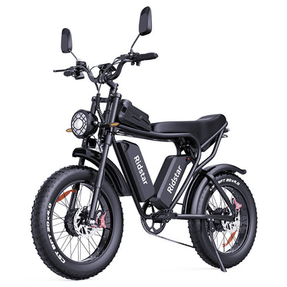 Ridstar Q20 Pro Off-road Electric Bike, 20*4.0 inch Fat Tires 1000W*2 Motor 52V 20AH Dual Battery 55km/h Max Speed 288km Max Range 150kg Max Load IP65 Waterproof Dual Hydraulic Disc Brake