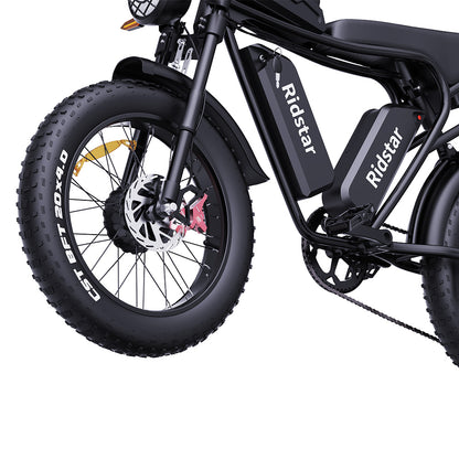 Ridstar Q20 Pro Off-road Electric Bike, 20*4.0 inch Fat Tires 1000W*2 Motor 52V 20AH Dual Battery 55km/h Max Speed 288km Max Range 150kg Max Load IP65 Waterproof Dual Hydraulic Disc Brake