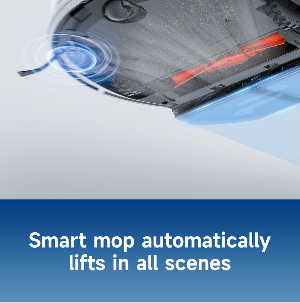 Robotický vysávač ROIDMI EVE MAX s automatickou stanicou na vyprázdňovanie, maximálnym sacím tlakom 5000 Pa, funkciou utierania, 3L vreckom na prach, maximálnou dobou prevádzky 250 minút, LiDAR navigáciou, mapovaním viacerých podlaží, ovládanie cez aplikáciu a hlasové ovládanie.