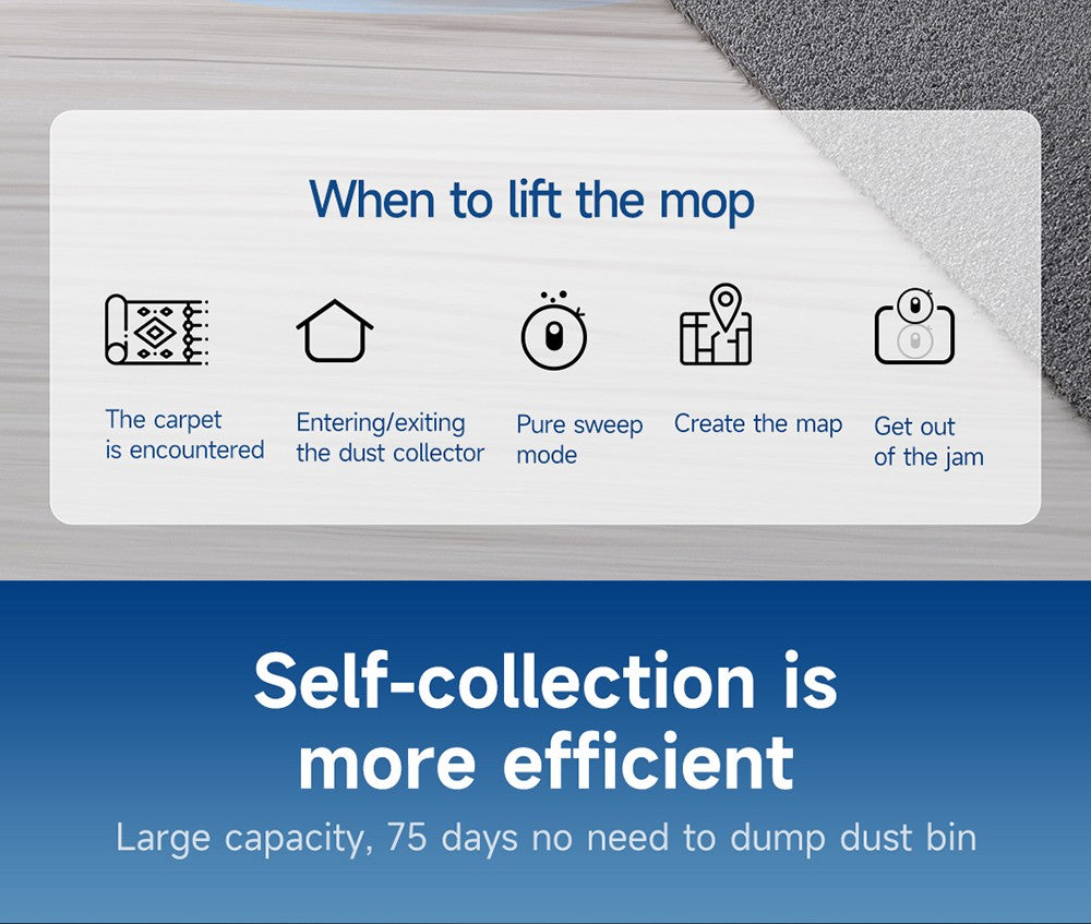 Robotický vysávač a mop Xiaomi ROIDMI EVE Max s inteligentným systémom zbavovania prachu, vysokým sacím tlakom 5000 Pa, podporou Google Assistant, Alexy a ovládania cez aplikáciu Mi Home.