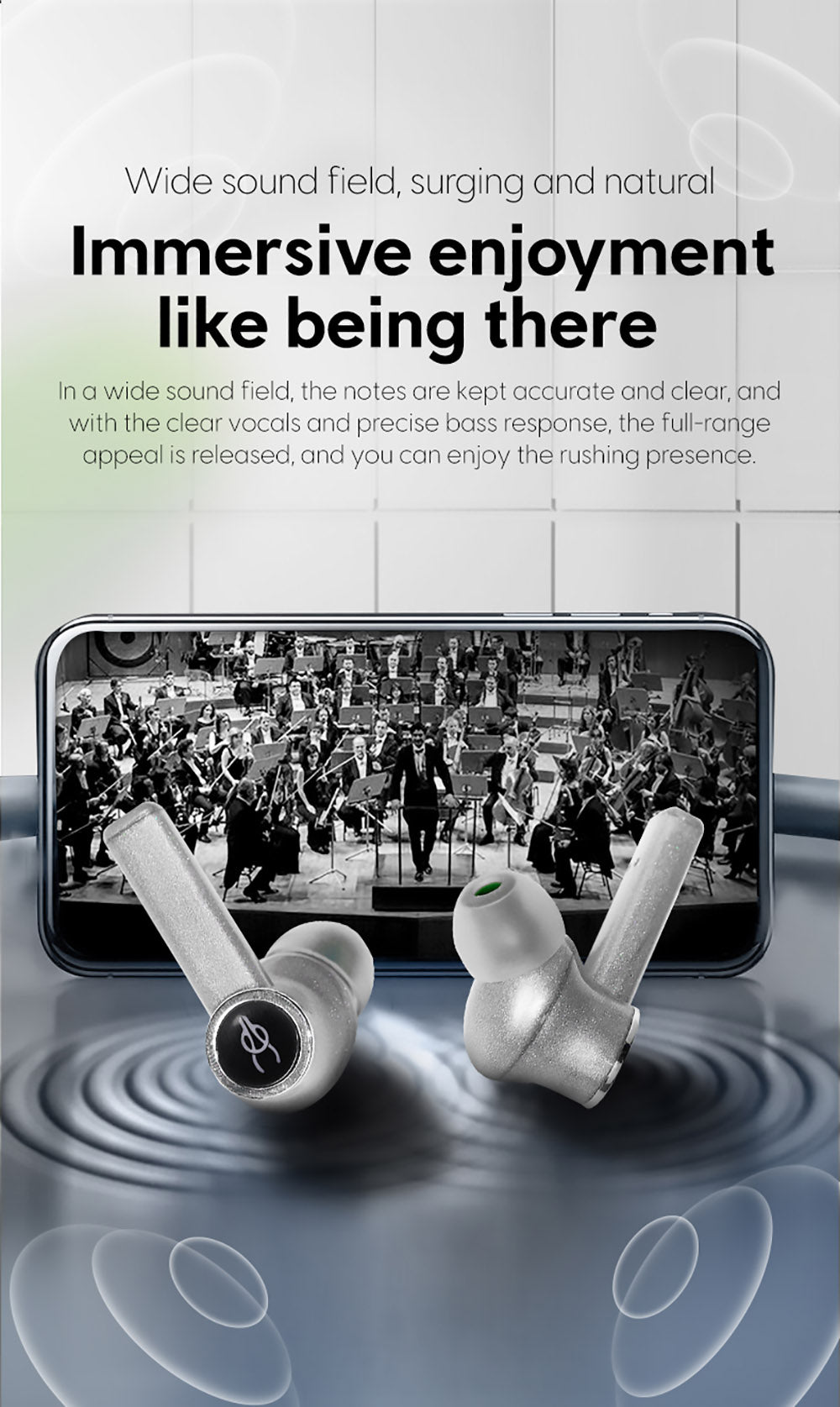 Sabbat E18 TWS slúchadlá do uší, bezdrátové, Bluetooth 5.2, na hudbu a hry - zelená aurora