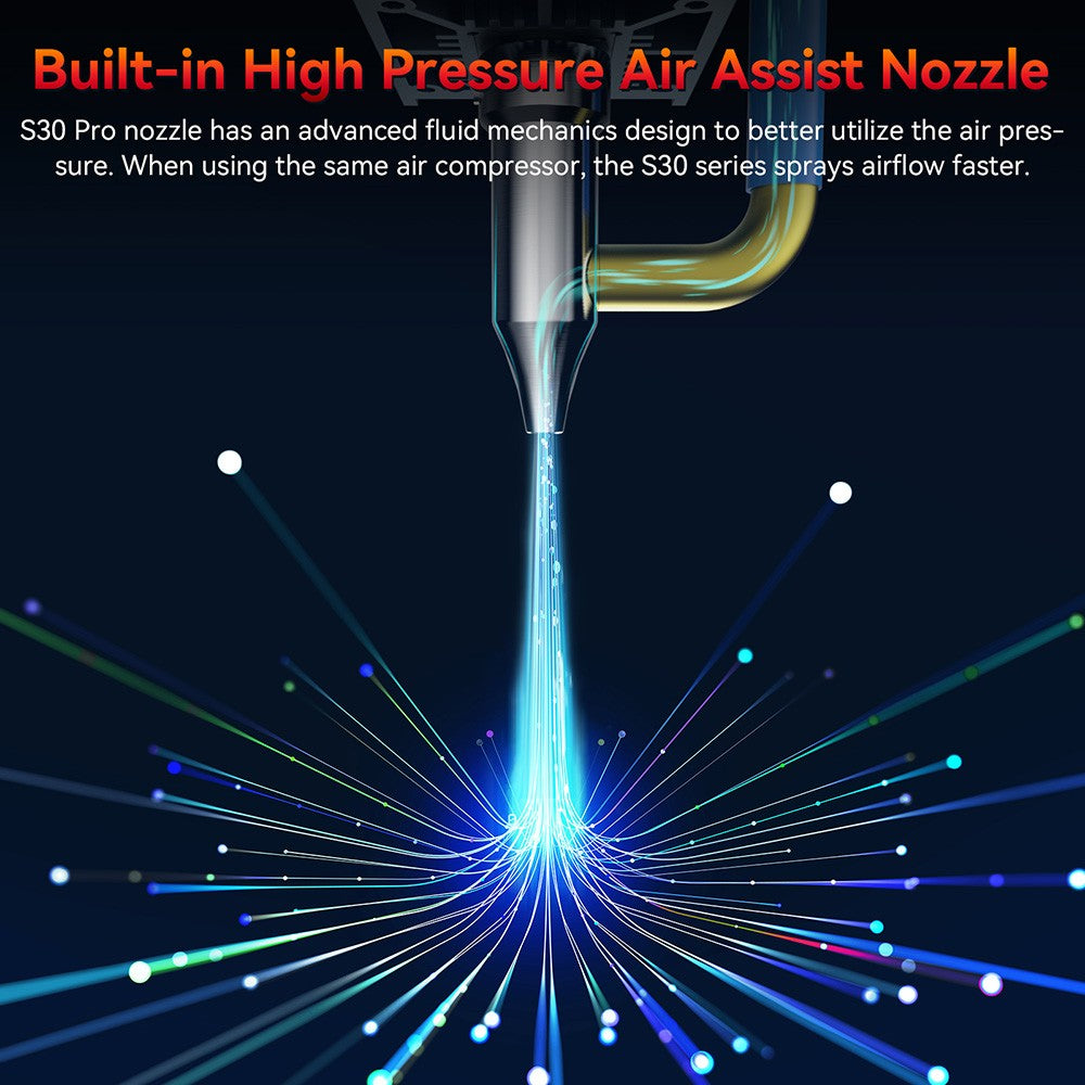 SCULPFUN S30 Pro 10W Laserový modul, pevné zaostrenie, integrovaný prívod vzduchu, vymeníteľná šošovka, čistý rez