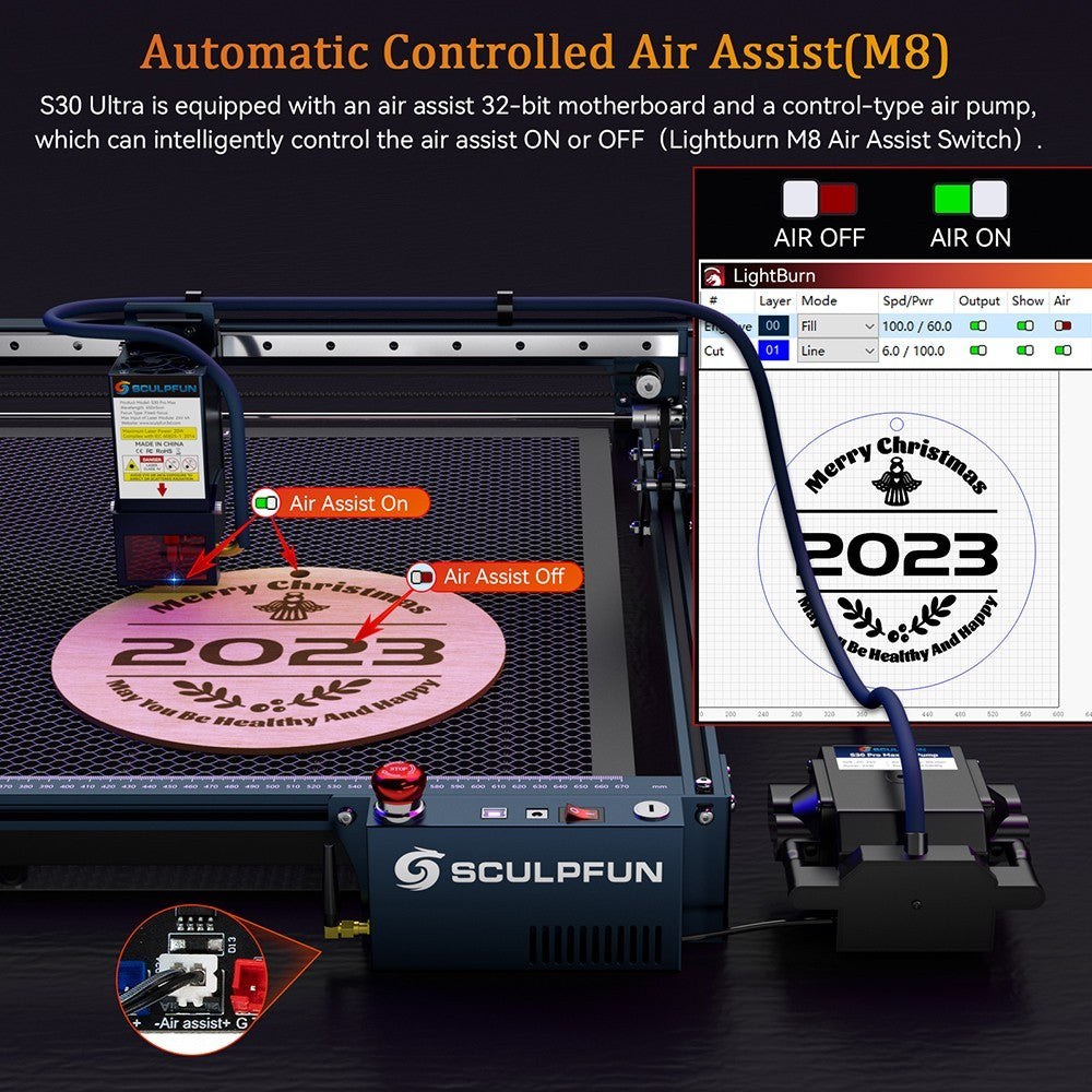 Laserový rezací stroj SCULPFUN S30 Ultra 33W